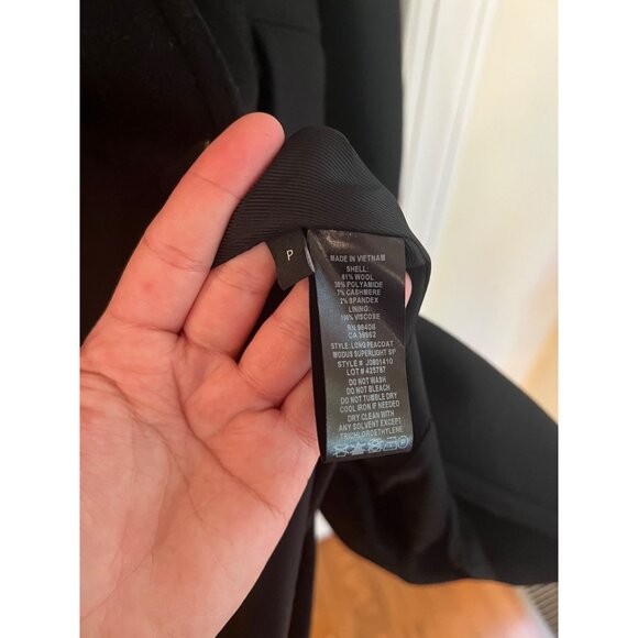Theory Black Modus Superlight Wool Blend Long Peacoat‎ Sz XS NWT - Picture 6 of 7